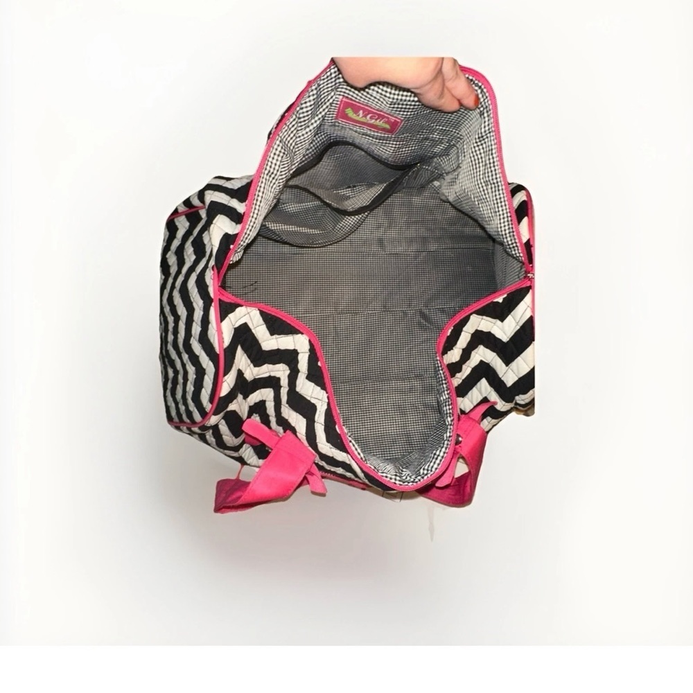 Chevron Black and Pink Tote Bag - Picture 7 of 8